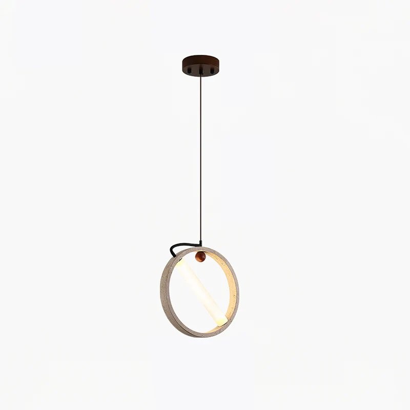 Conlan Minimalist Travertine Circular Pendant Light