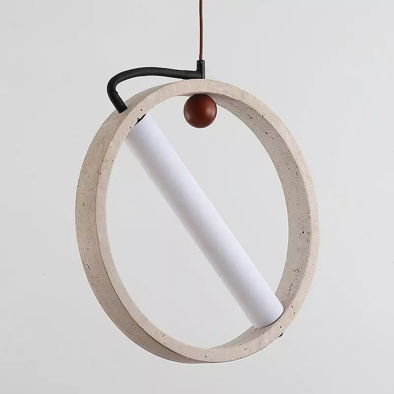 Conlan Japanese Travertine Circular Pendant Light