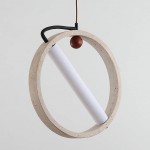 Conlan Minimalist Travertine Circular Pendant Light