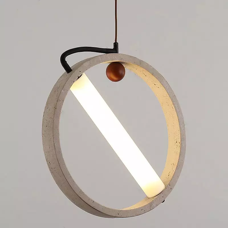 Conlan Japanese Travertine Circular Pendant Light