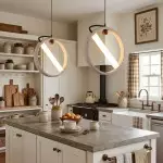 Conlan Japanese Travertine Circular Pendant Light