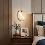 Conlan Minimalist Travertine Circular Pendant Light