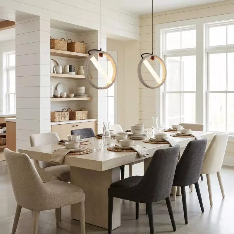 Conlan Japanese Travertine Circular Pendant Light