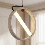 Conlan Minimalist Travertine Circular Pendant Light