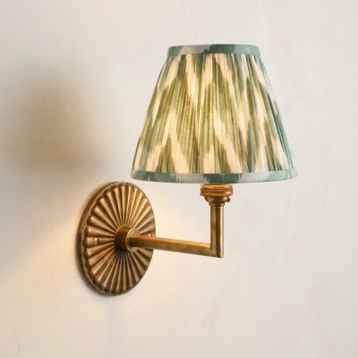 Dimitri Vintage Brass Pleated Fabric Wall Sconce
