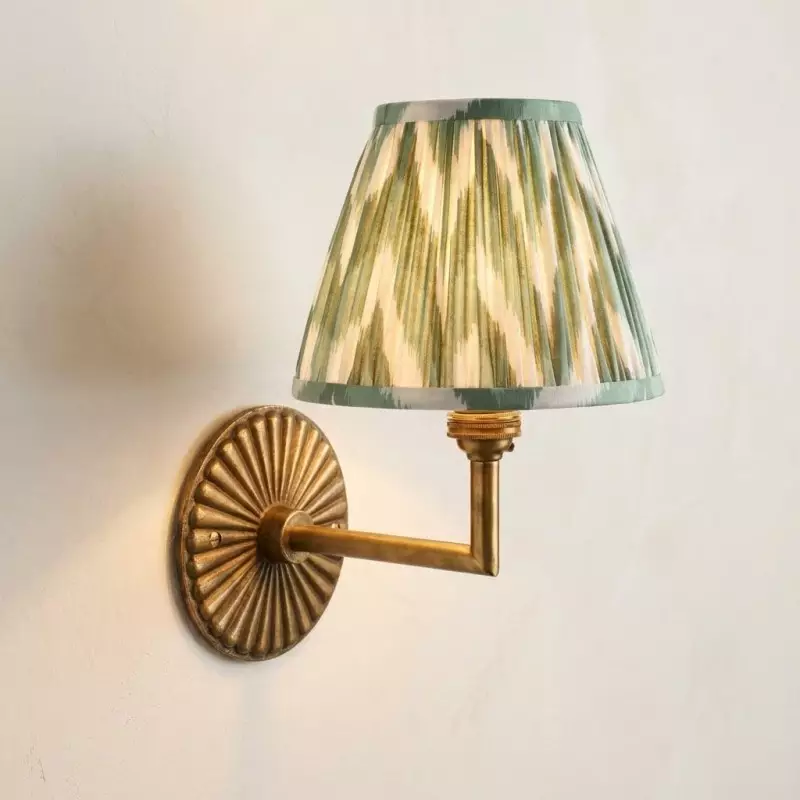 Dimitri Vintage Brass Pleated Fabric Wall Sconce