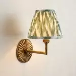 Dimitri Vintage Brass Pleated Fabric Wall Sconce