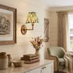 Dimitri Vintage Brass Pleated Fabric Wall Sconce