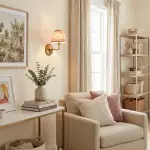 Dimitri Vintage Brass Pleated Fabric Wall Sconce