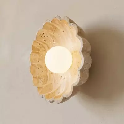Ailish Modern Travertine Flower-Shaped Wall Lamp