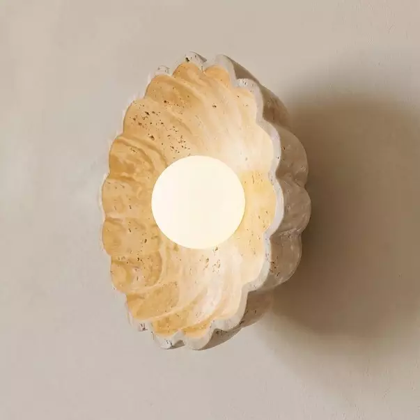 Ailish Modern Travertine Flower-Shaped Wall Lamp