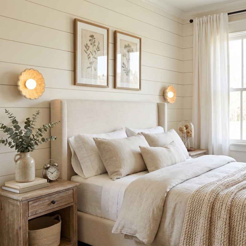 Ailish Modern Travertine Flower-Shaped Wall Lamp