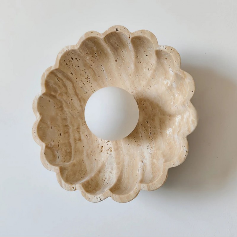 Ailish Modern Travertine Flower-Shaped Wall Lamp
