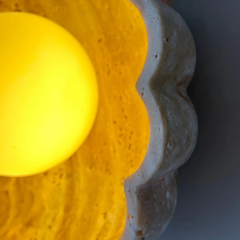 Ailish Modern Travertine Flower-Shaped Wall Lamp