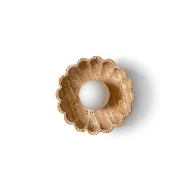Ailish Modern Travertine Flower-Shaped Wall Lamp