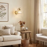 Hewitt Vintage Brass Floral Glass Wall Sconce