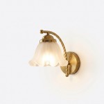Hewitt Vintage Brass Floral Glass Wall Sconce