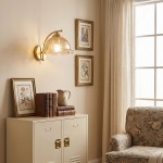 Hewitt Vintage Brass Floral Glass Wall Sconce