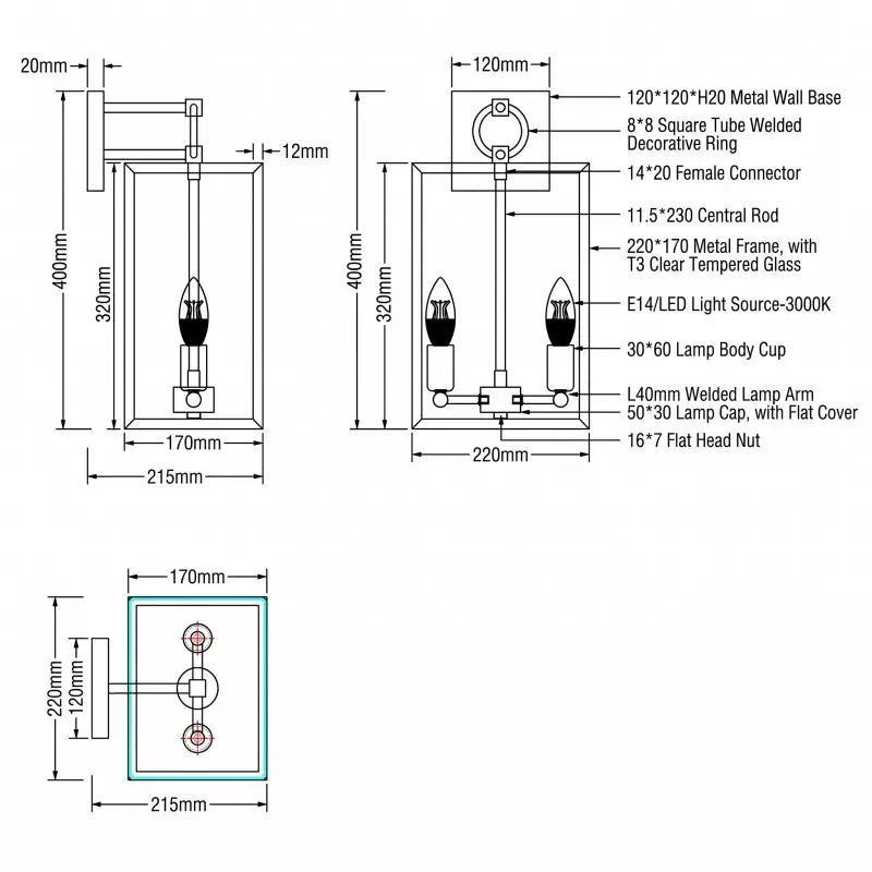 Lindsay Farmhouse Black And Brass Outdoor Lantern Wall Light