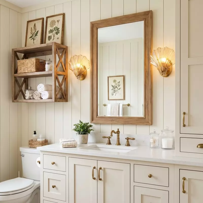 Neha Retro Shell-Shaped Glass Wall Light