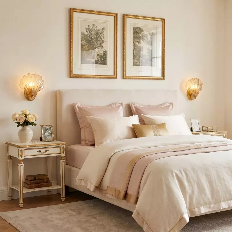 Neha Retro Shell-Shaped Glass Wall Light