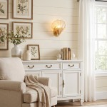 Neha Retro Shell-Shaped Glass Wall Light