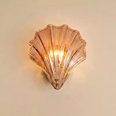 Neha Retro Shell-Shaped Glass Wall Light