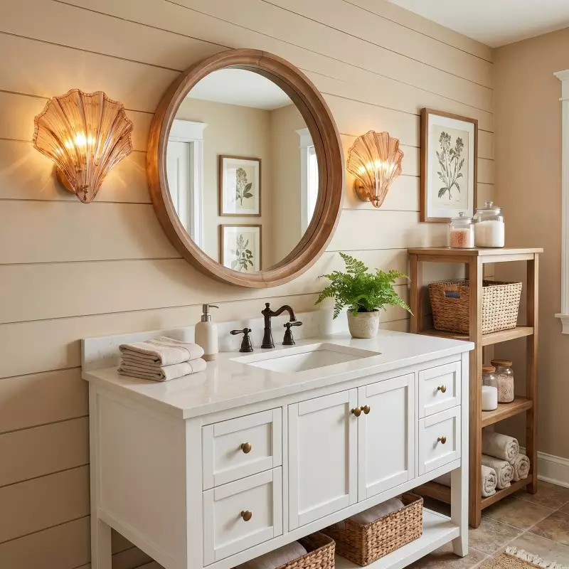 Neha Retro Shell-Shaped Glass Wall Light