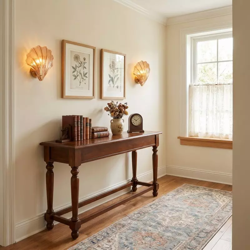 Neha Retro Shell-Shaped Glass Wall Light