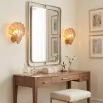 Neha Retro Shell-Shaped Glass Wall Light