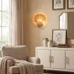 Neha Retro Shell-Shaped Glass Wall Light