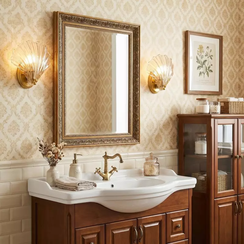 Neha Retro Shell-Shaped Glass Wall Light