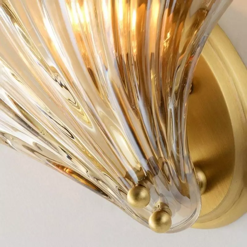 Neha Retro Shell-Shaped Glass Wall Light