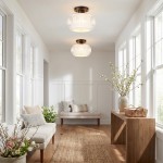 Ixionis Retro Carved Glass Semi Flush Ceiling Light