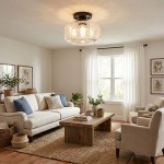 Adara Retro American Exquisite Glass Semi Flush Mount Ceiling Light