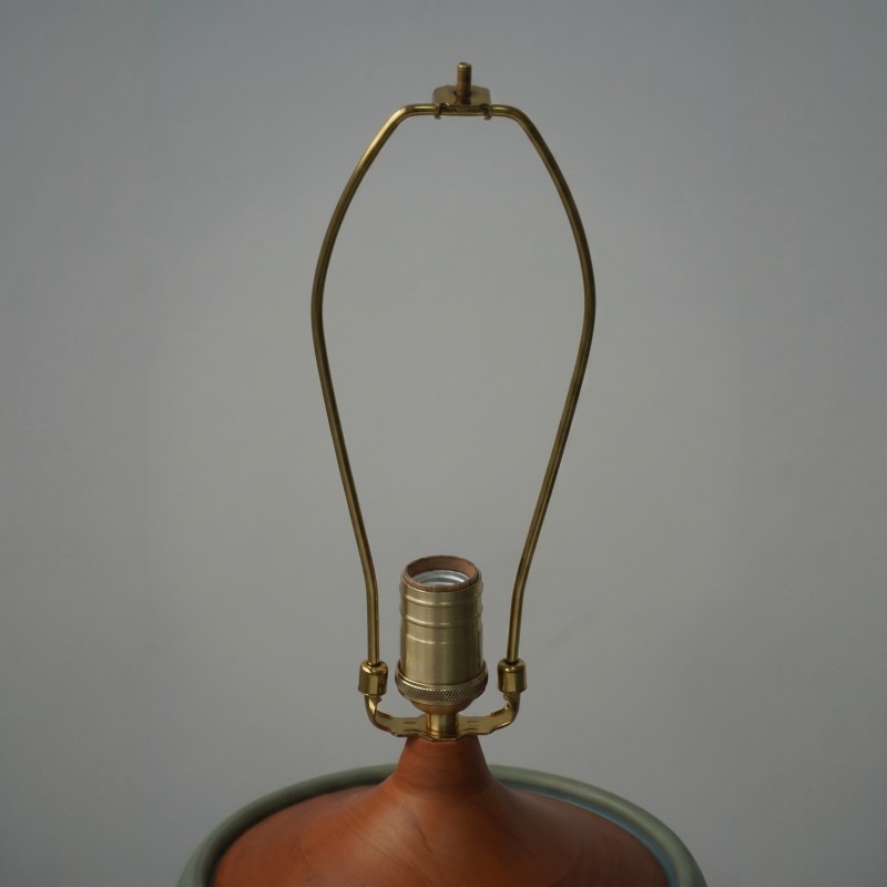 Velmira Mid-Century textile lamp shade Cement Table Light