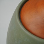 Velmira Mid-Century textile lamp shade Cement Table Light