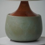 Velmira Mid-Century textile lamp shade Cement Table Light