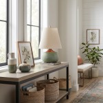 Velmira Mid-Century textile lamp shade Cement Table Light