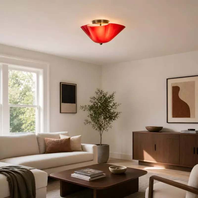 Esmay Modern Wavy Glass Flush Mount Ceiling Light