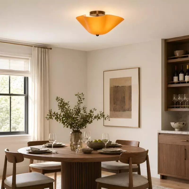 Esmay Modern Wavy Glass Flush Mount Ceiling Light