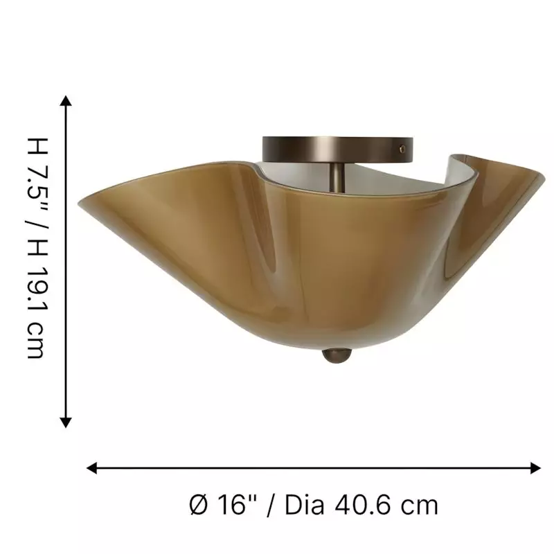 Esmay Modern Wavy Glass Flush Mount Ceiling Light
