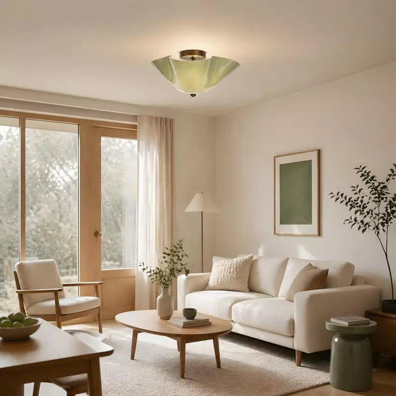 Esmay Modern Wavy Glass Flush Mount Ceiling Light