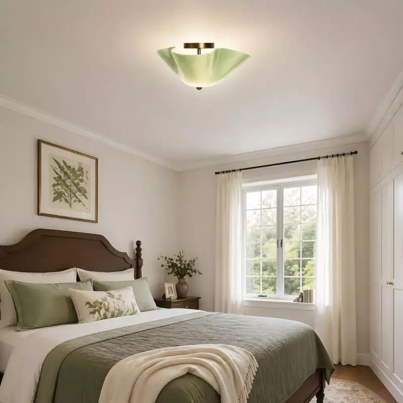 Esmay Modern Wavy Glass Flush Mount Ceiling Light