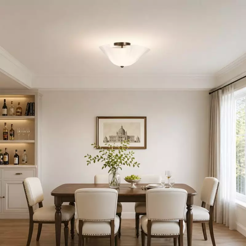 Esmay Modern Wavy Glass Flush Mount Ceiling Light