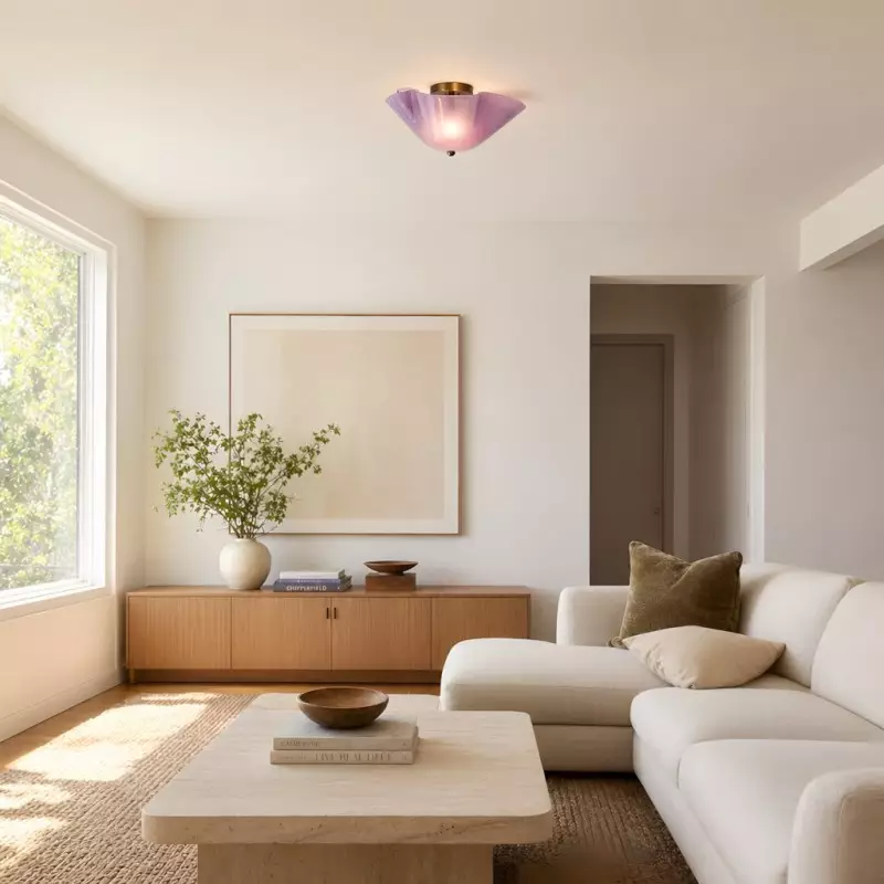 Esmay Modern Wavy Glass Flush Mount Ceiling Light