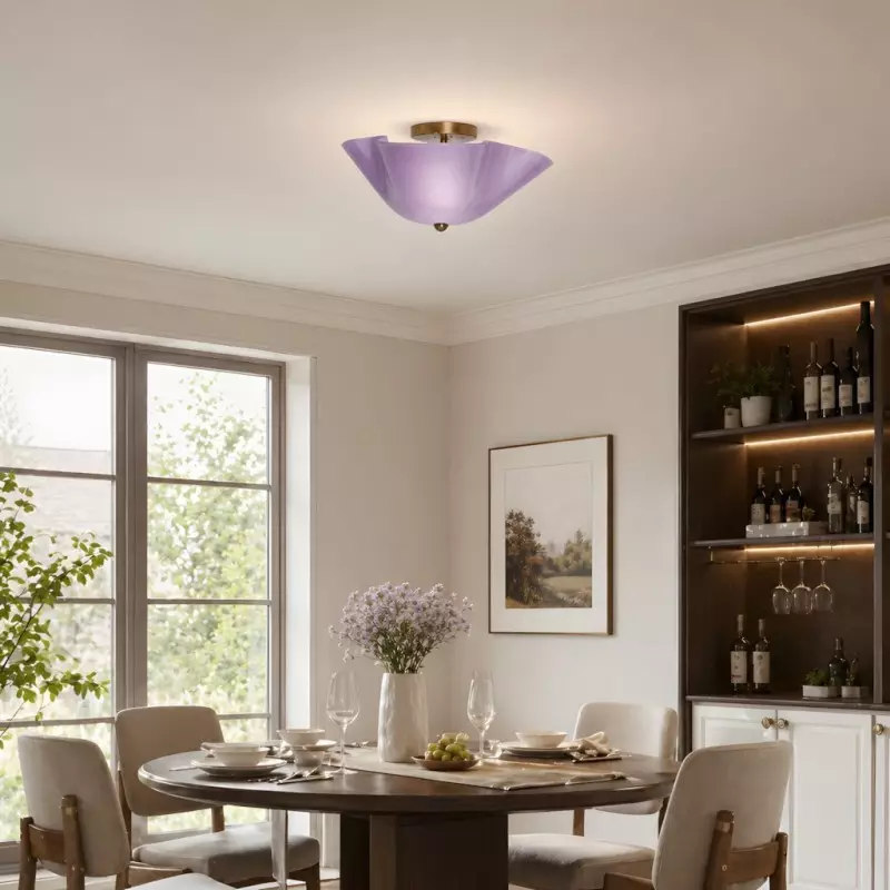 Esmay Modern Wavy Glass Flush Mount Ceiling Light