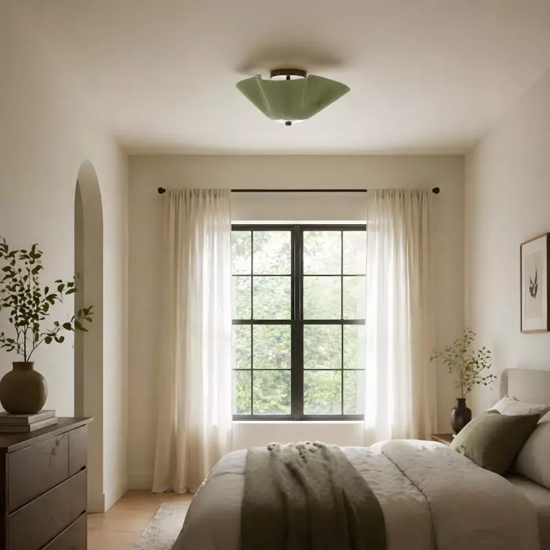 Esmay Modern Wavy Glass Flush Mount Ceiling Light