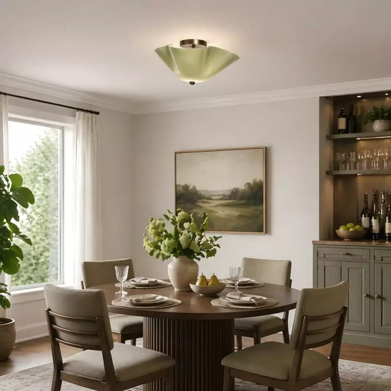 Esmay Modern Wavy Glass Flush Mount Ceiling Light