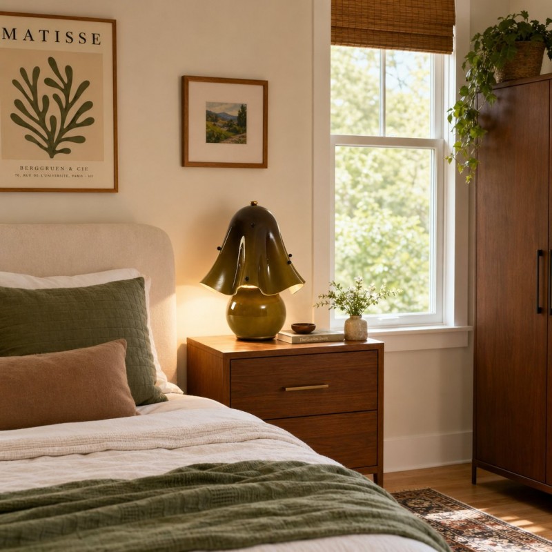 Catalina Modern Wavy Glass Petal Table Lamp